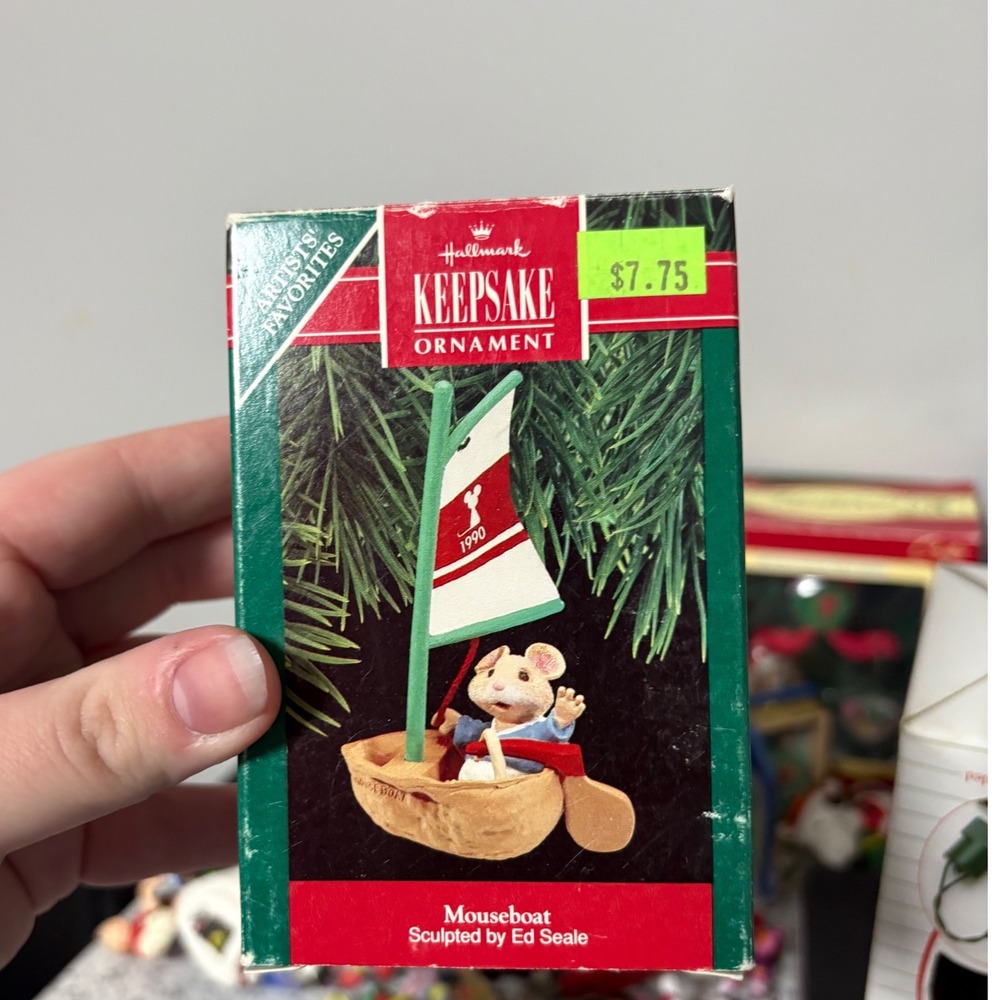 Hallmark Keepsake Ornament Mouseboat 1990 Ed Seale Artist Favorites